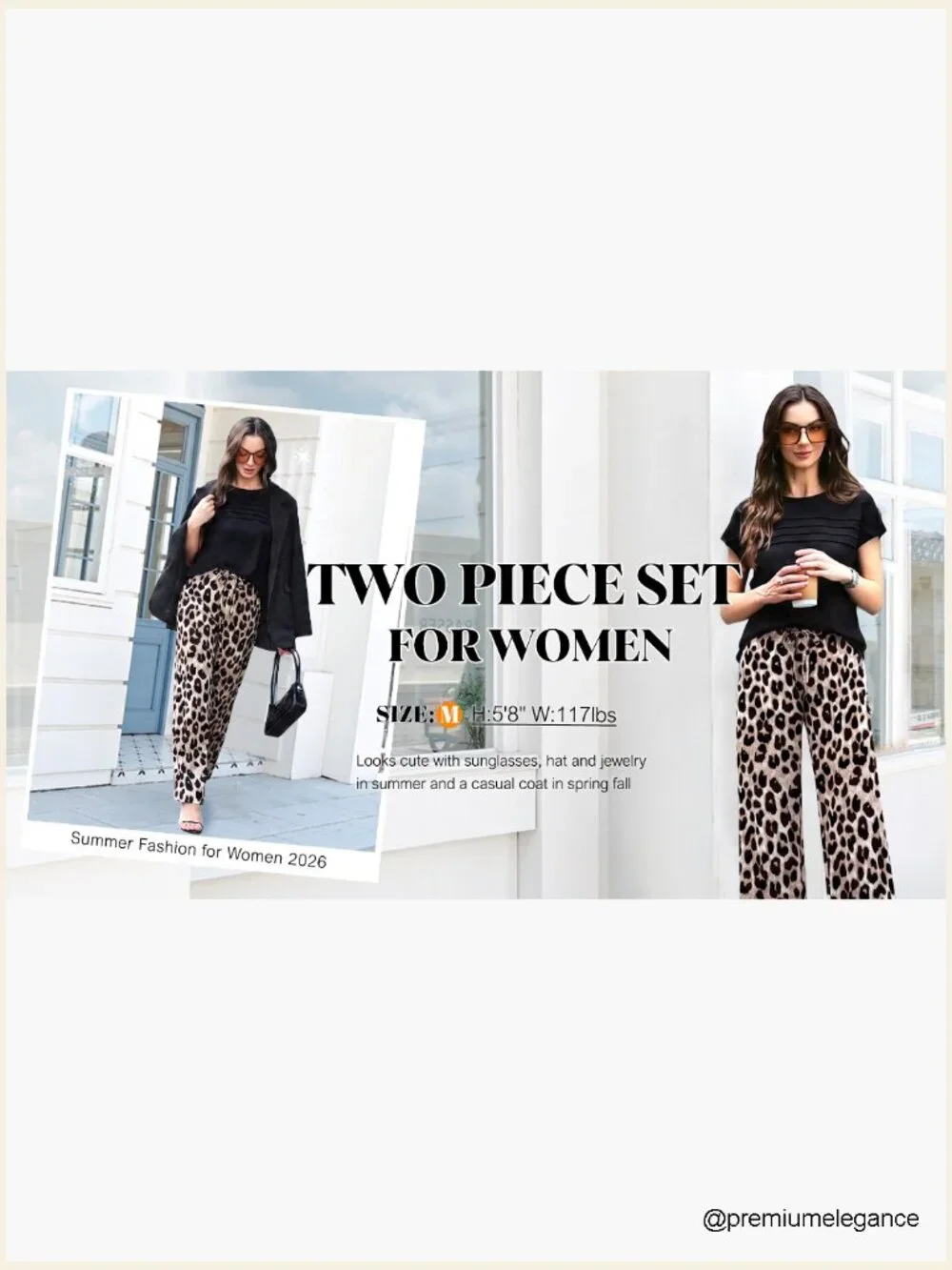Two Piece Set Matching Set Summer Outfits Wide Leg Pants Travel Airport